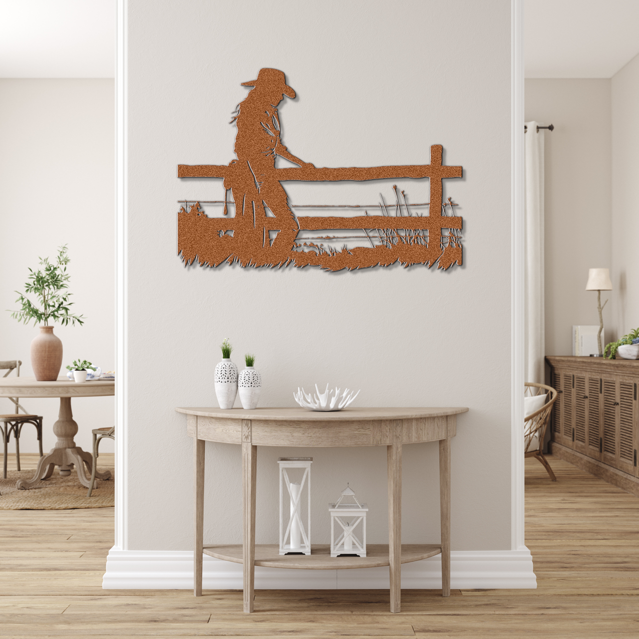 Cowgirl and Fence