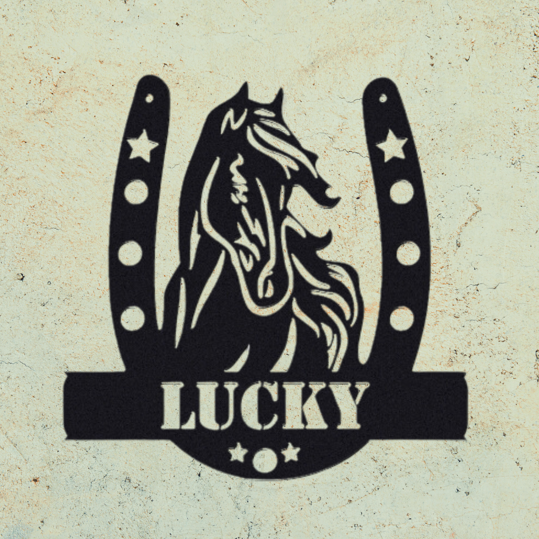 Customizable Metal Horseshoe Sign