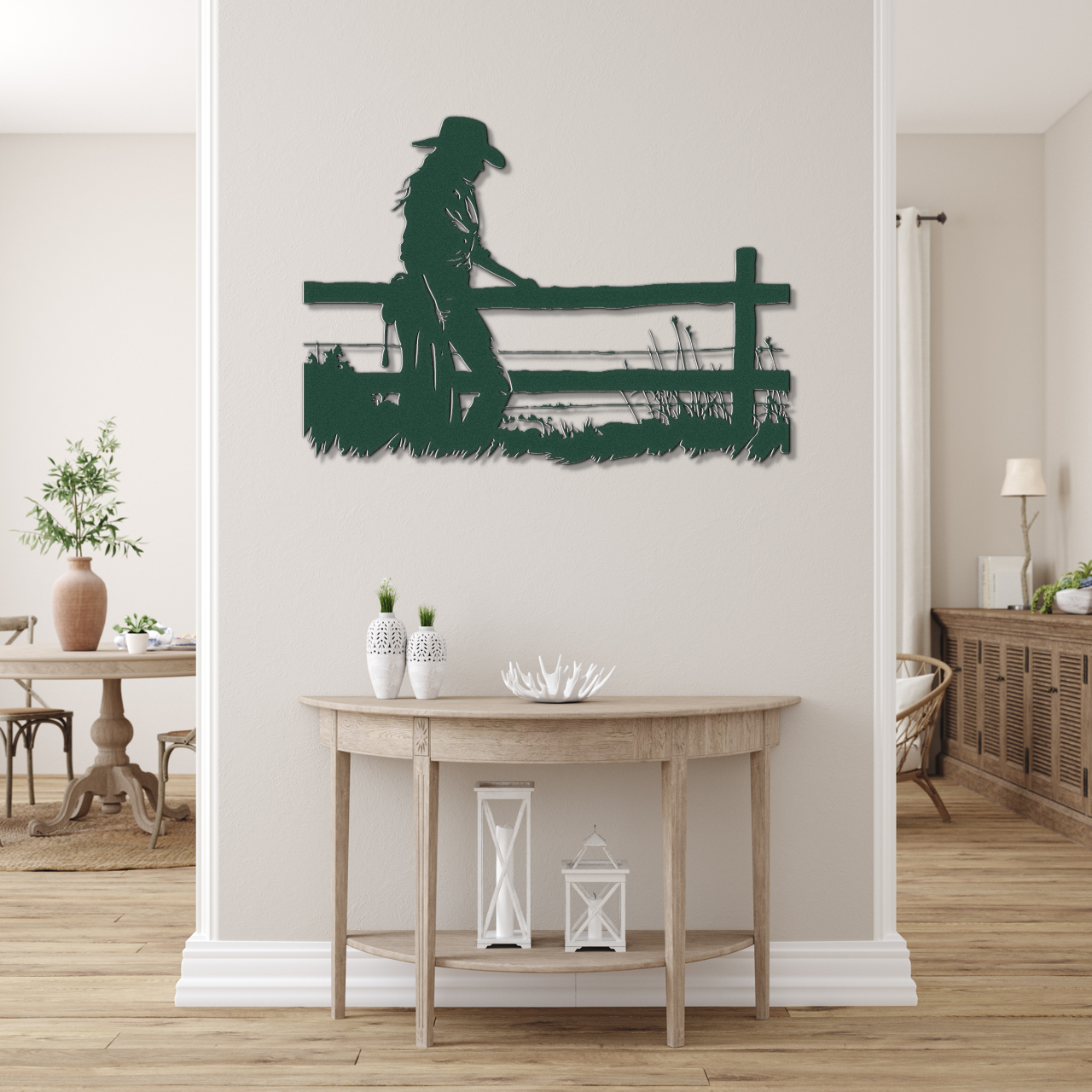 Cowgirl and Fence