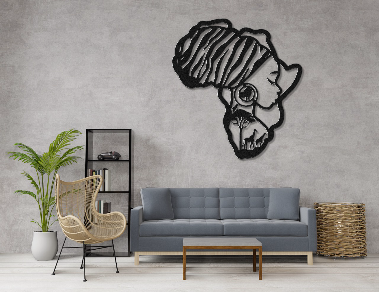 Africa Map Woman