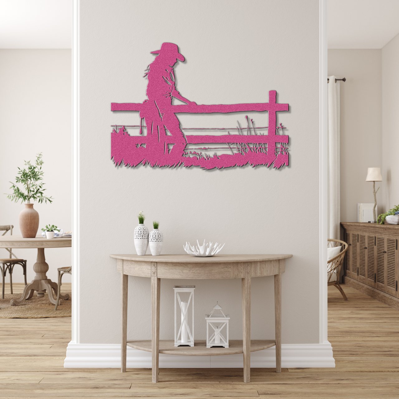 Cowgirl and Fence