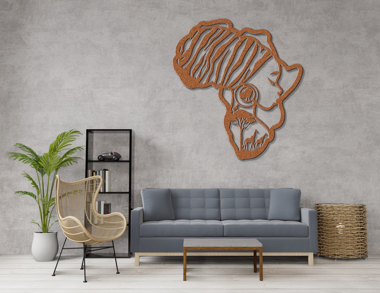 Africa Map Woman
