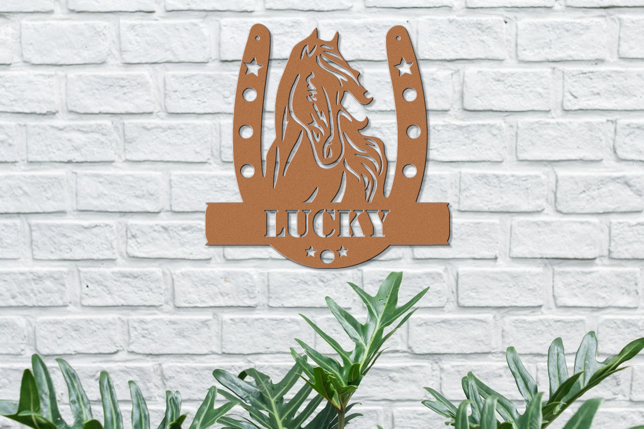 Customizable Metal Horseshoe Sign