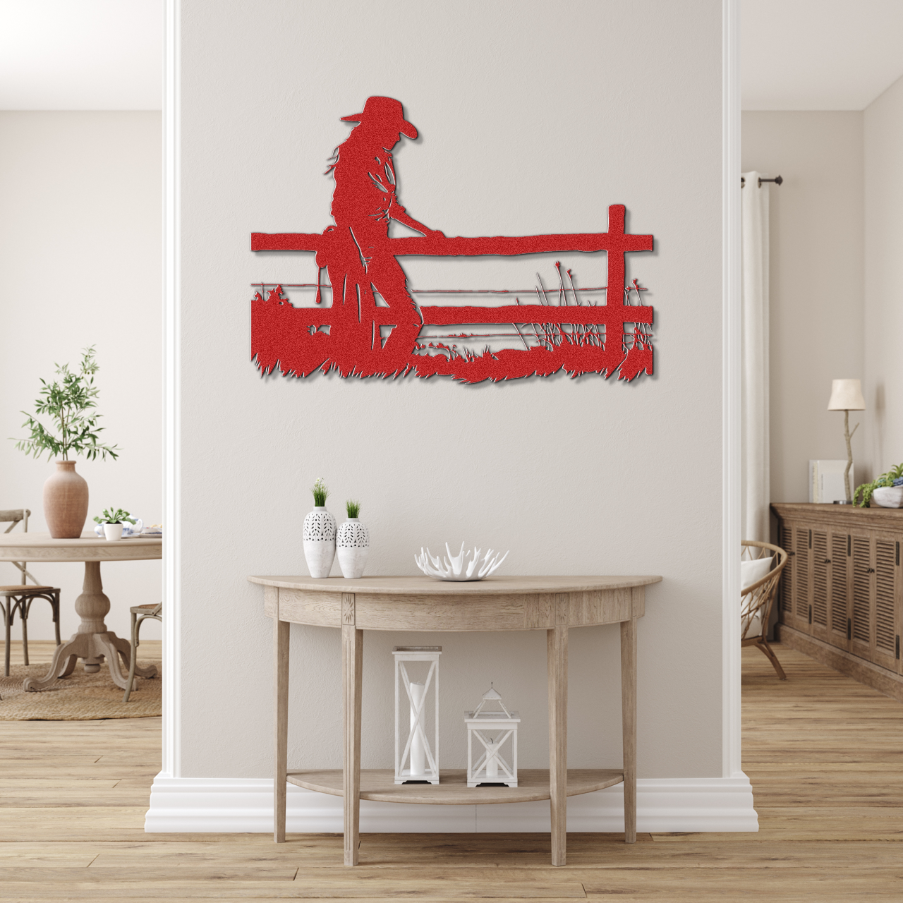 Cowgirl and Fence