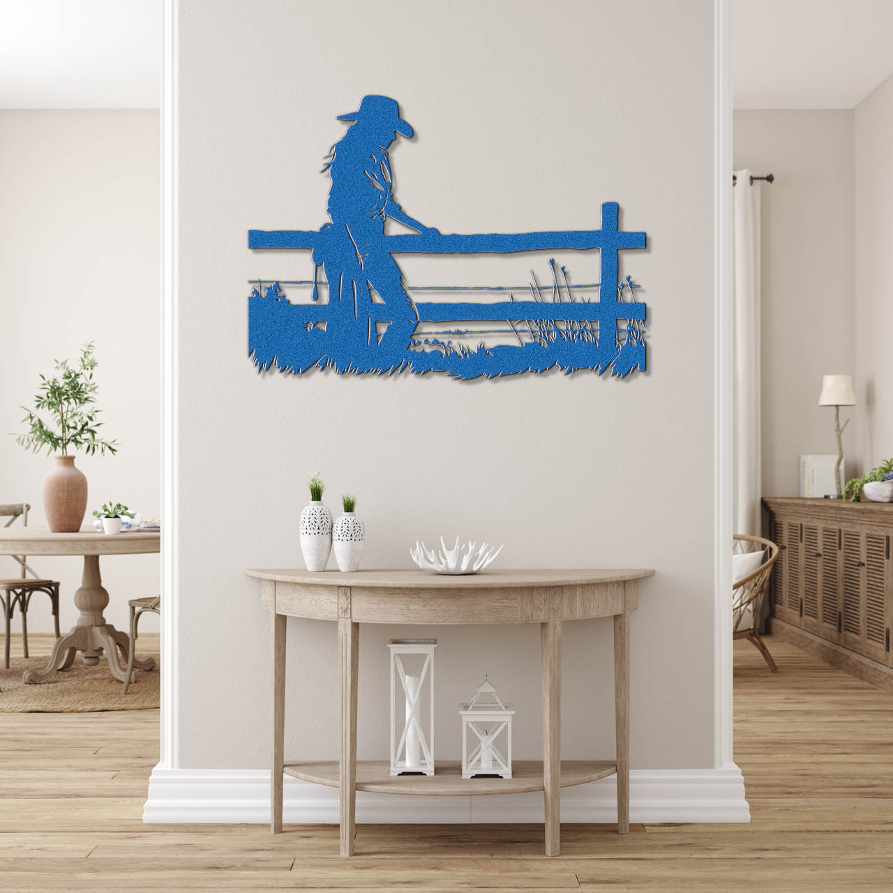 Cowgirl and Fence