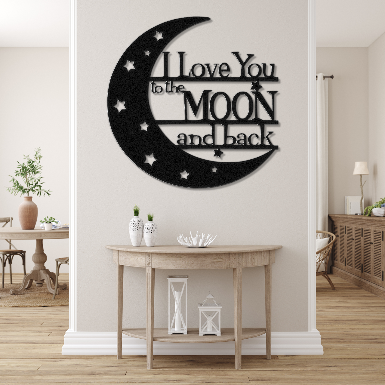 I Love You to the Moon and Back Metal Sign