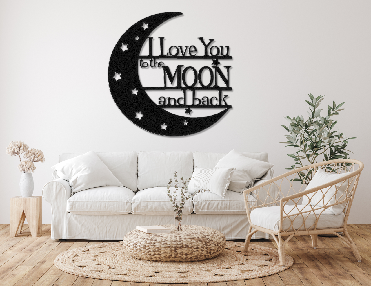 I Love You to the Moon and Back Metal Sign