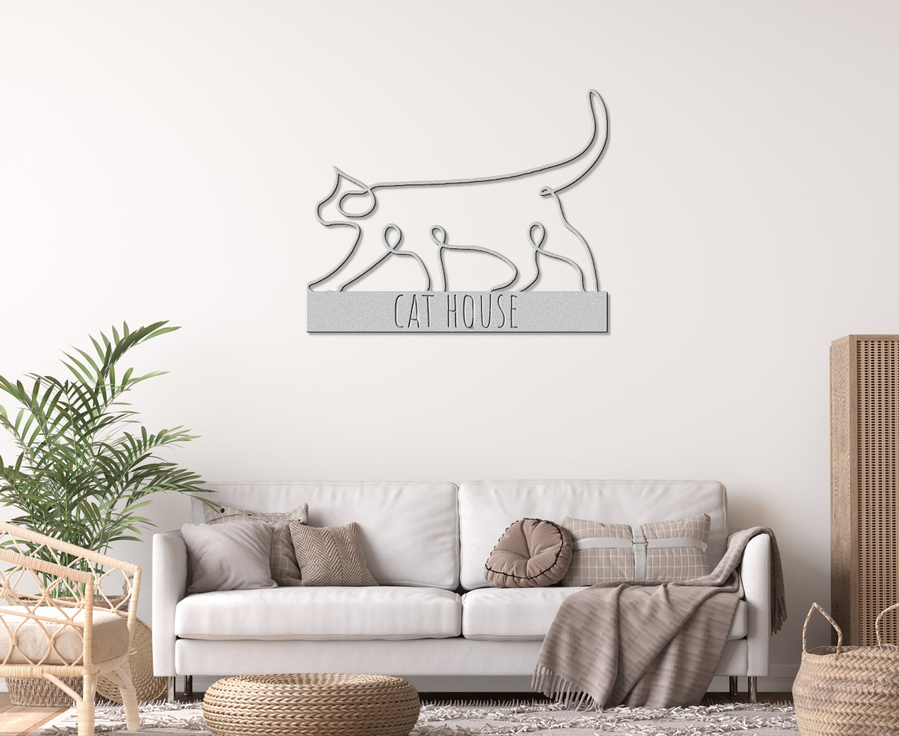 Customizable Line Art Cat Sign