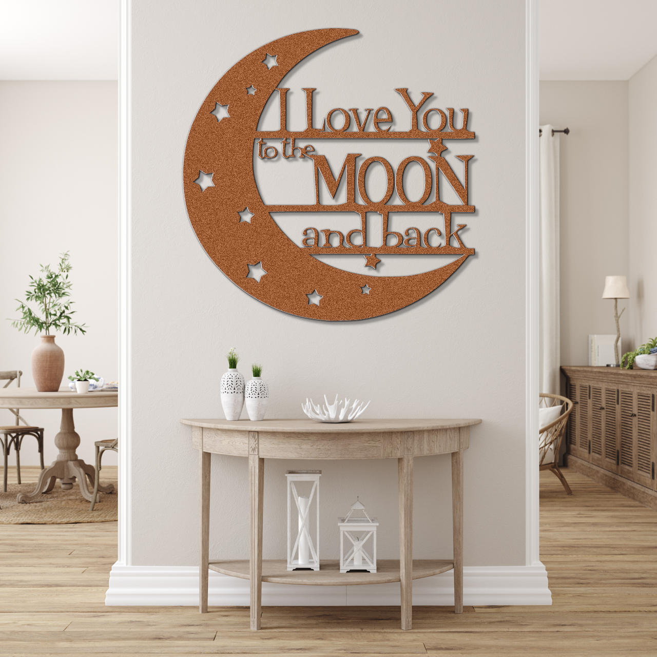 I Love You to the Moon and Back Metal Sign