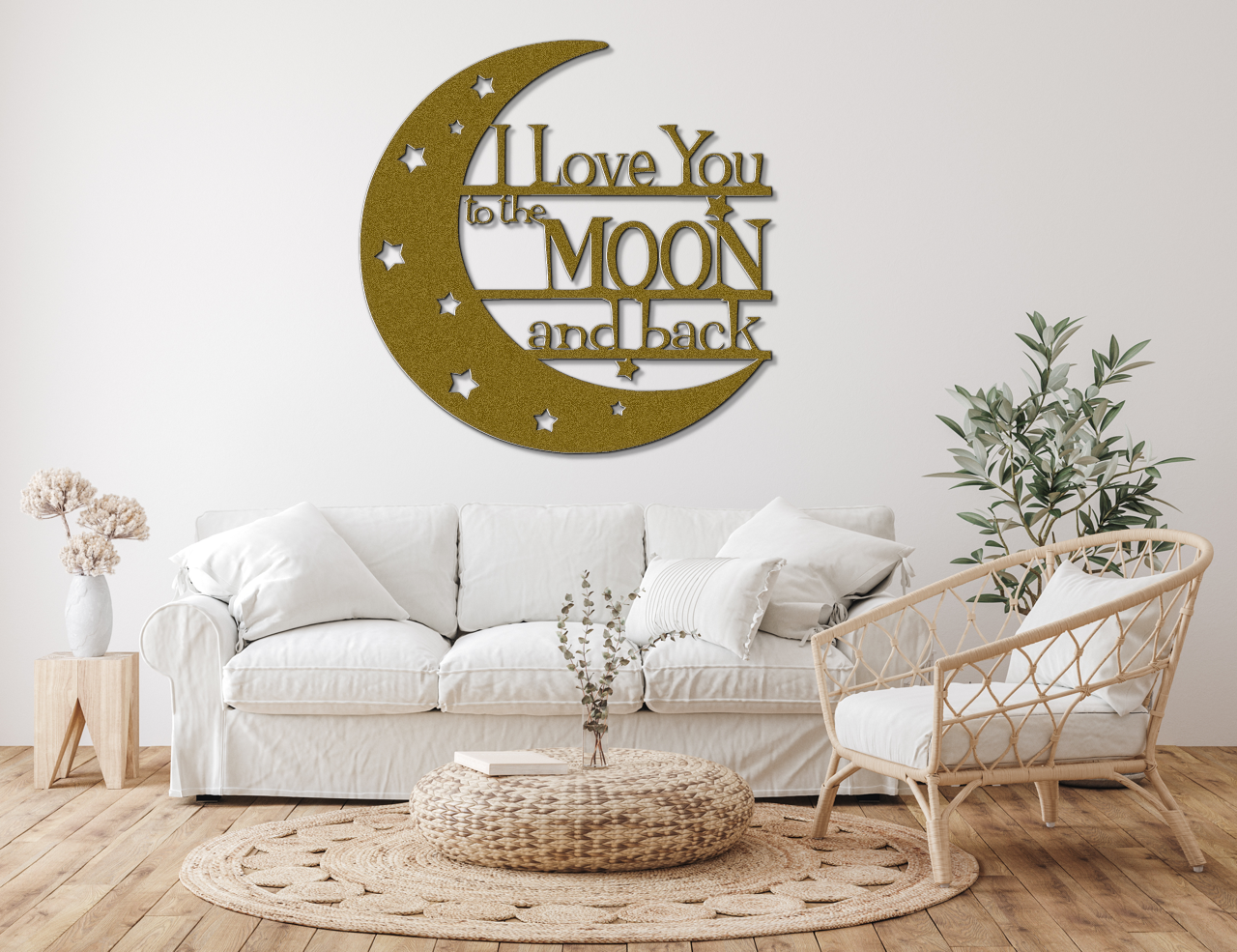 I Love You to the Moon and Back Metal Sign