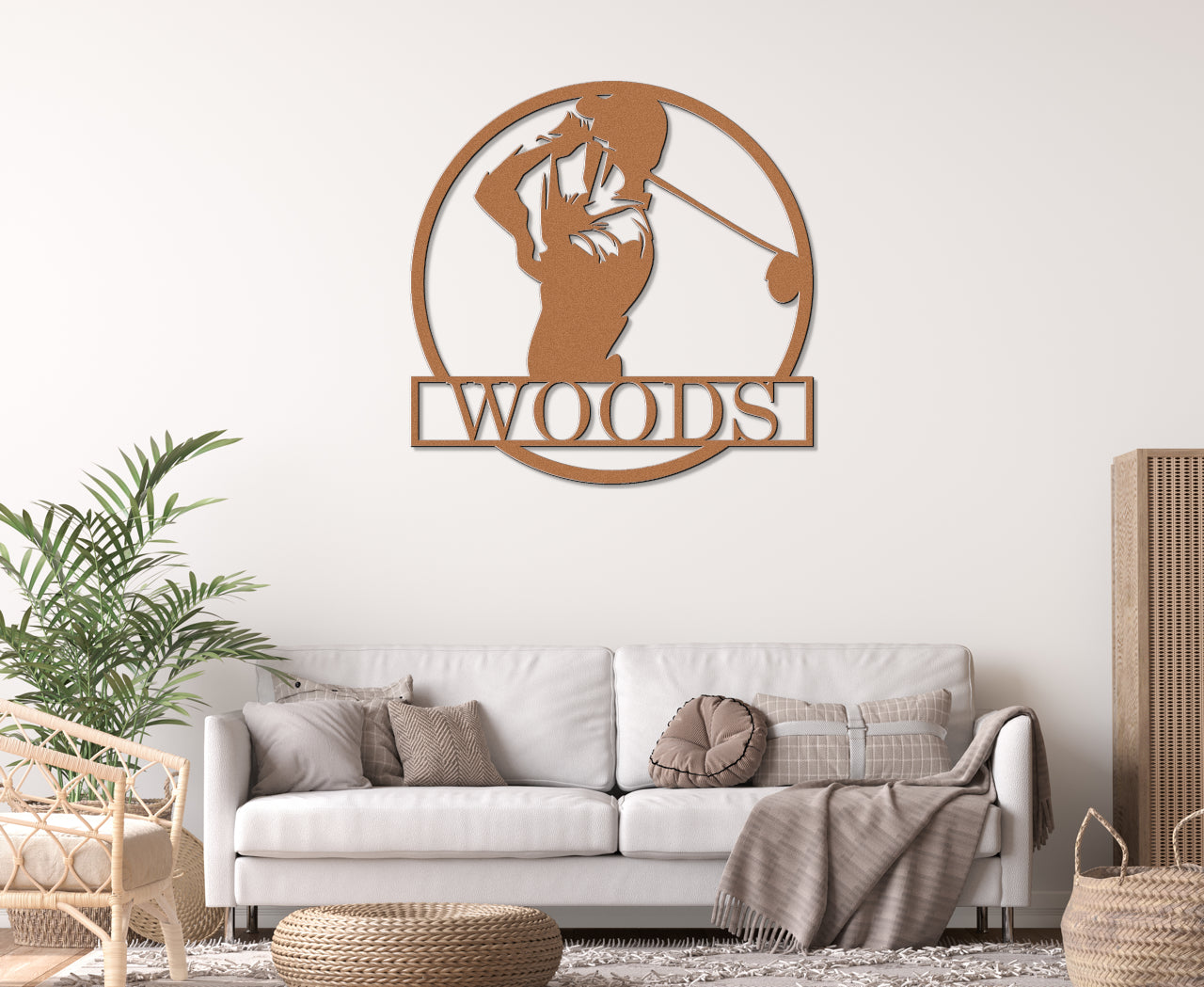 Personalized Metal Sign with Golfer Design