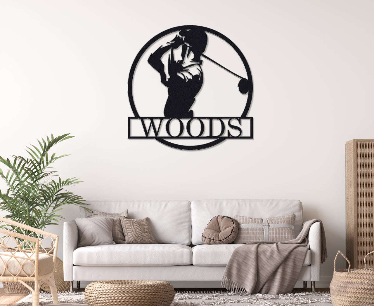 Personalized Metal Sign with Golfer Design