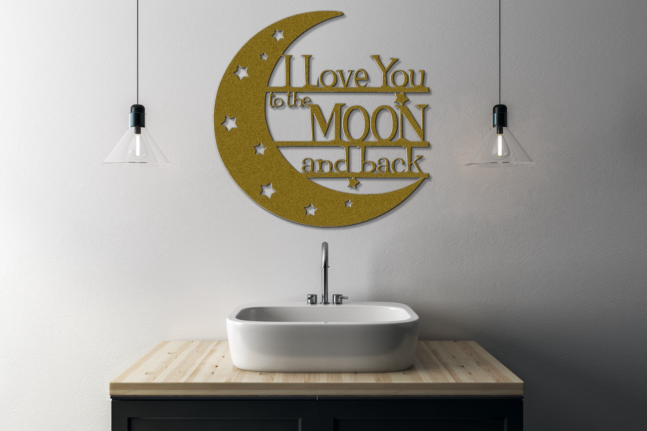 I Love You to the Moon and Back Metal Sign