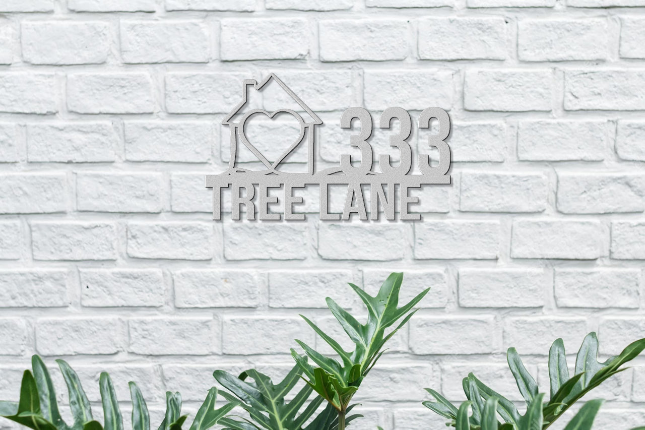 Customizable Line Art Address Sign