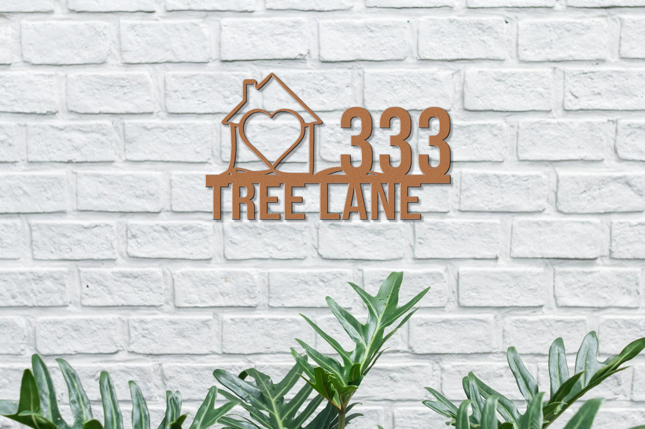 Customizable Line Art Address Sign