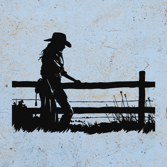 Cowgirl and Fence