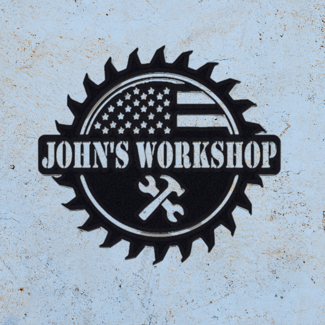 Customizable American Themed Workshop Sign