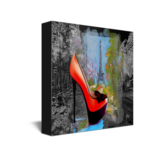 Red Shoe on Canvas