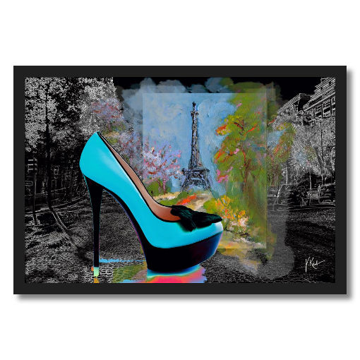 Turquoise Shoe Framed Giclee Print