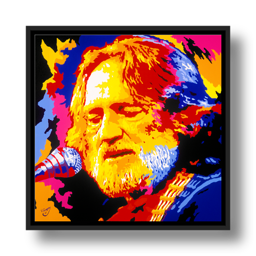 Willie Nelson Framed Canvas Print