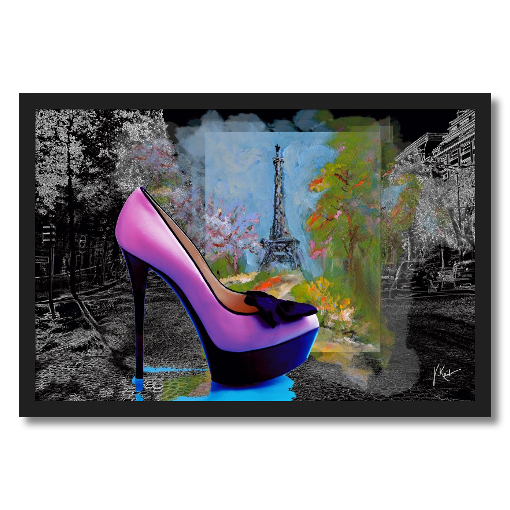 Magenta Shoe Framed Giclee Print