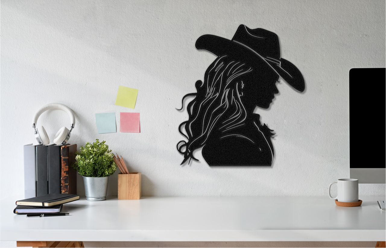 Cowgirl with long flowing hair