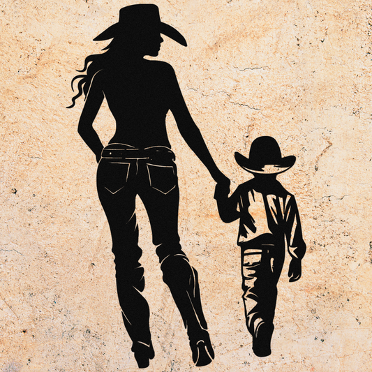 Cowgirl Mother and Son