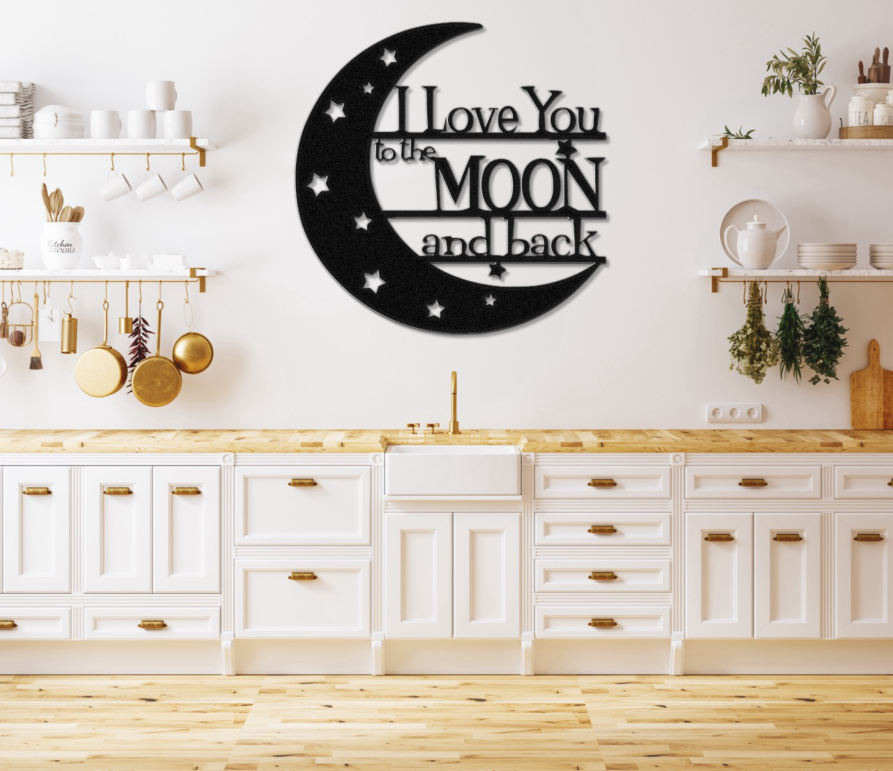 I Love You to the Moon and Back Metal Sign