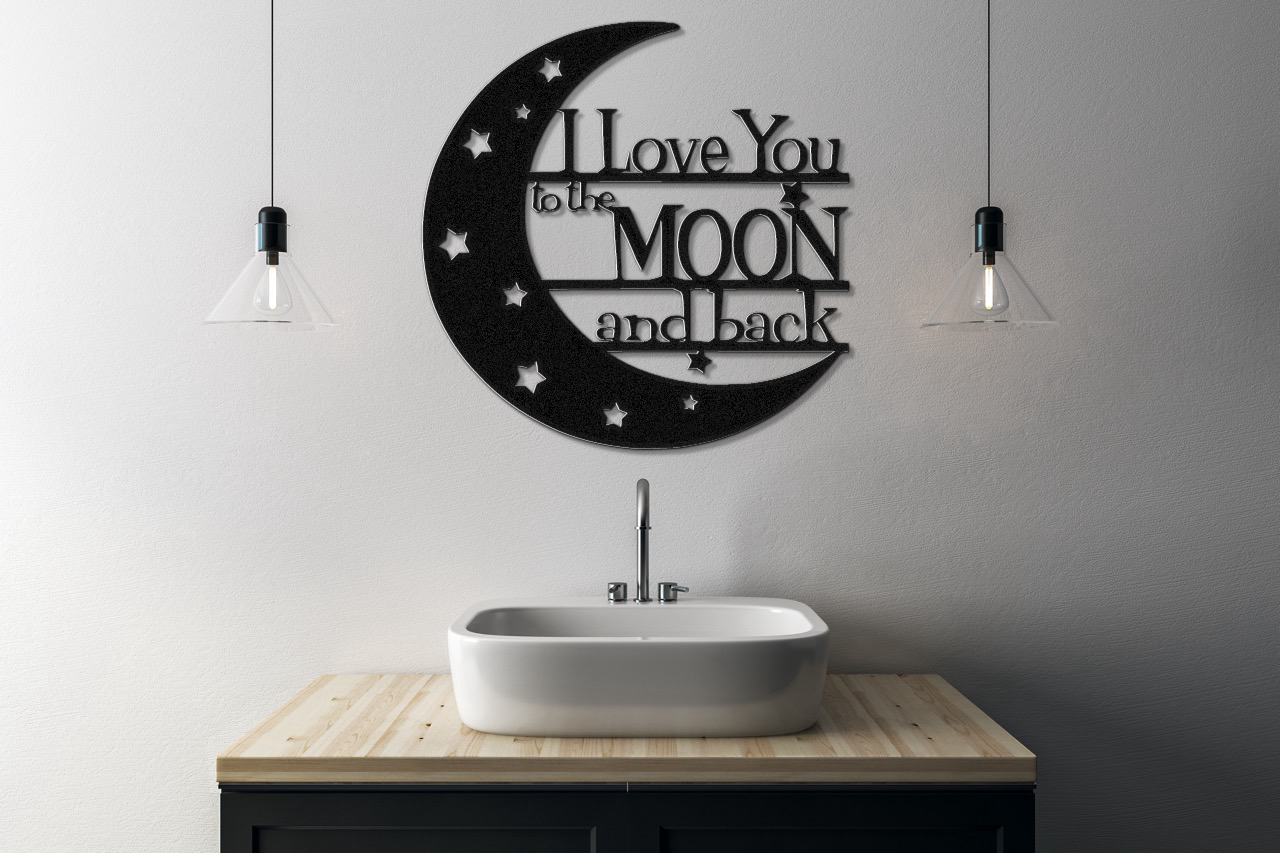 I Love You to the Moon and Back Metal Sign