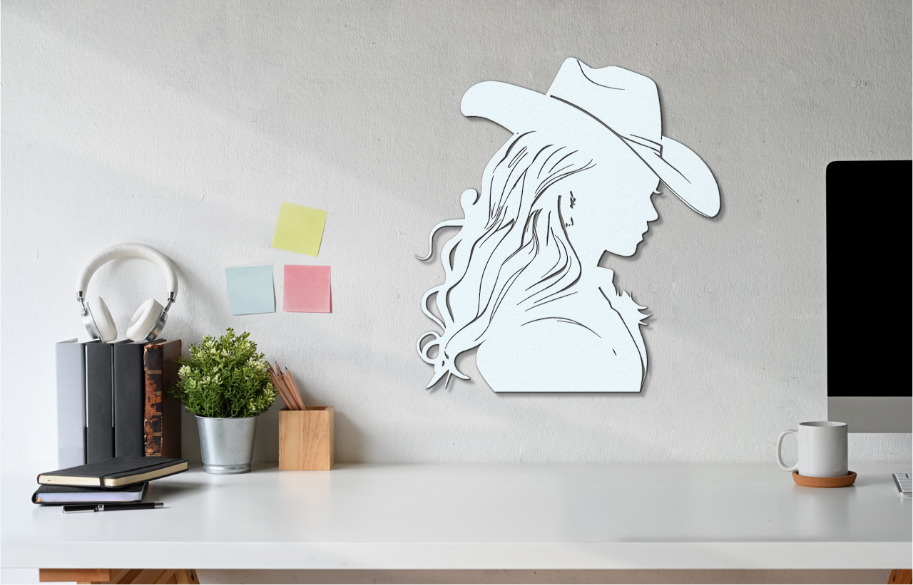 Cowgirl with long flowing hair