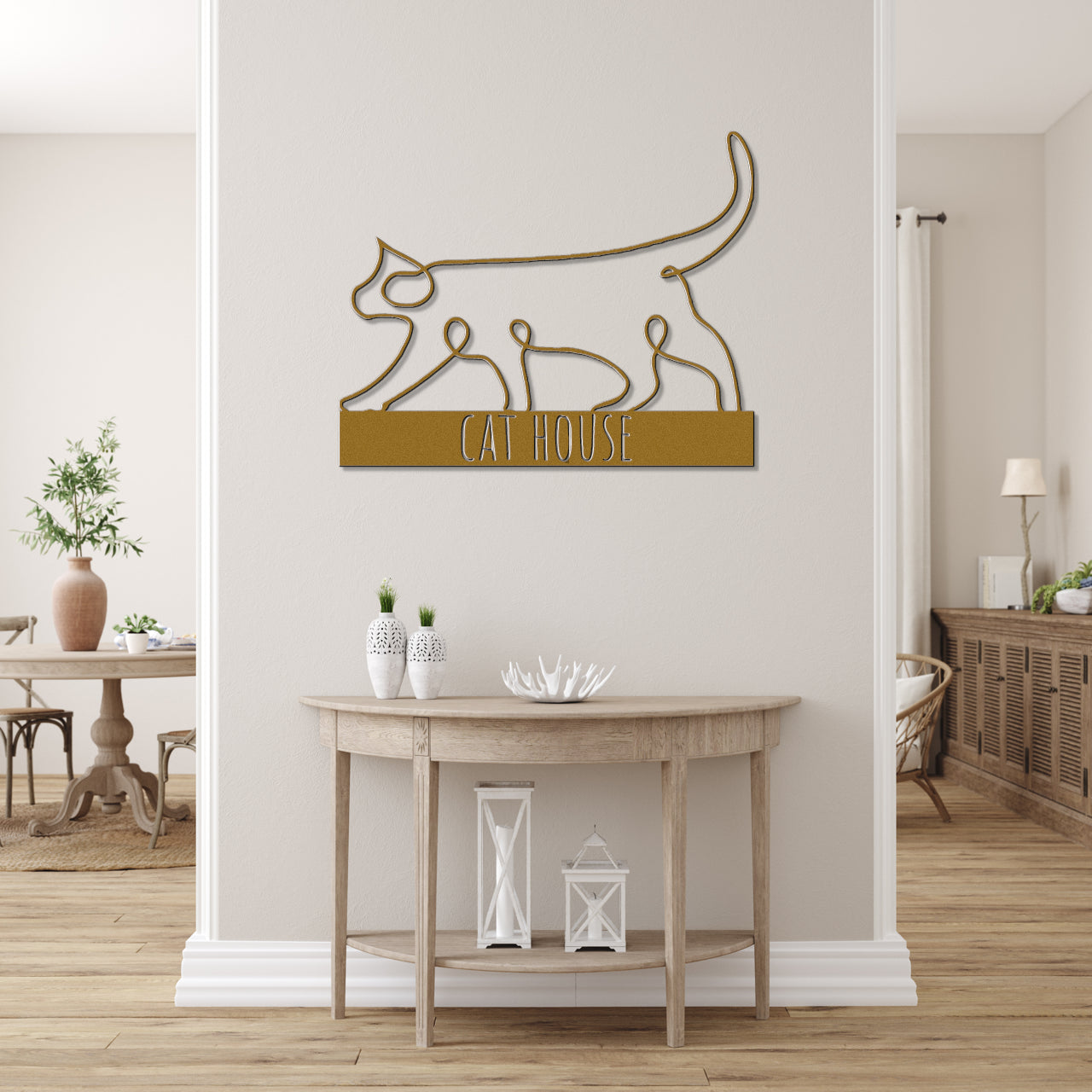 Customizable Line Art Cat Sign