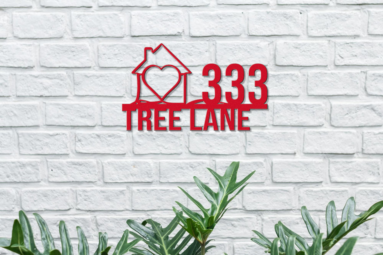 Customizable Line Art Address Sign