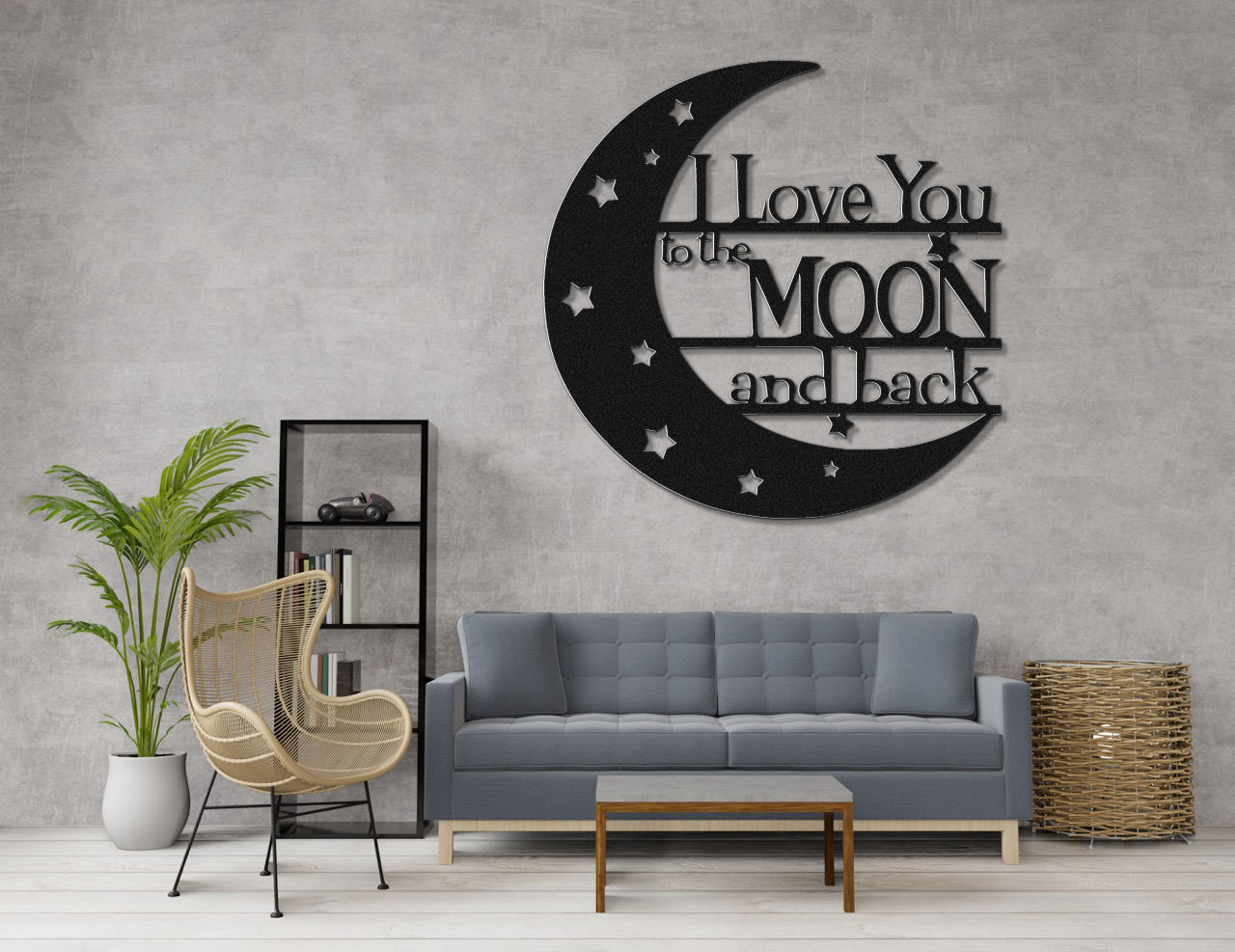 I Love You to the Moon and Back Metal Sign