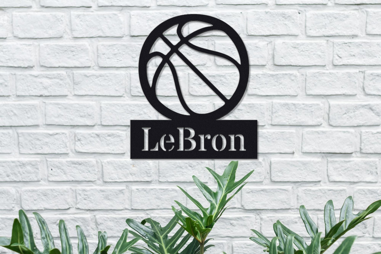 Customizable Basketball Metal Sign