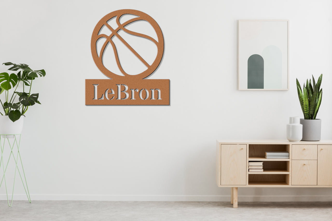 Customizable Basketball Metal Sign