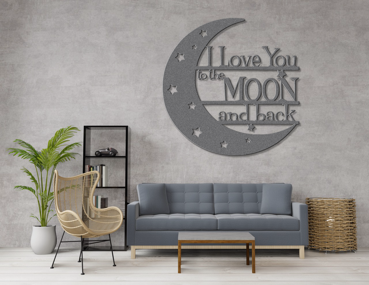 I Love You to the Moon and Back Metal Sign