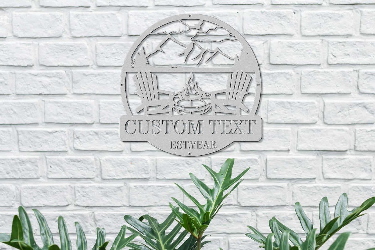 Customizable Family Badge with Fire Pit Design