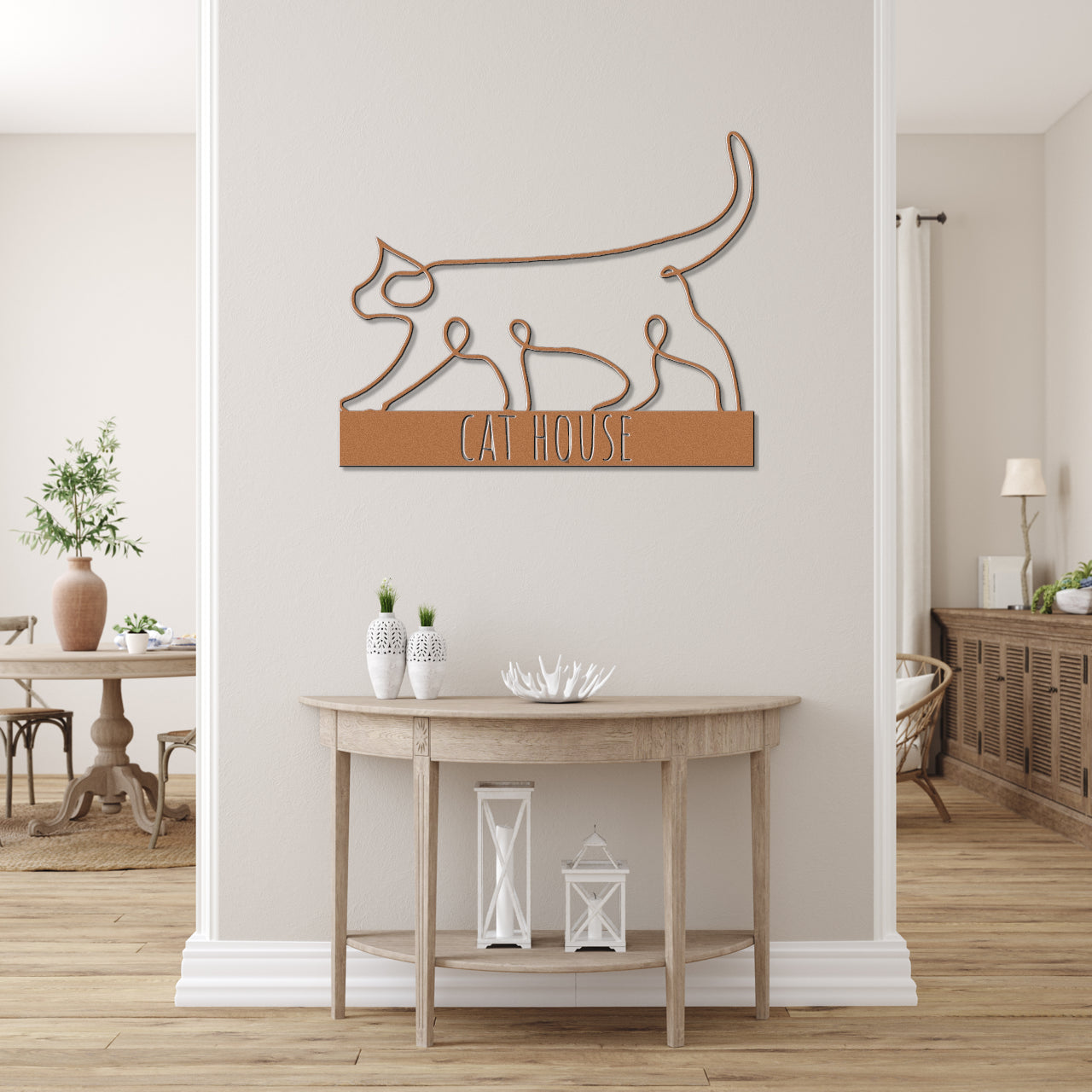 Customizable Line Art Cat Sign