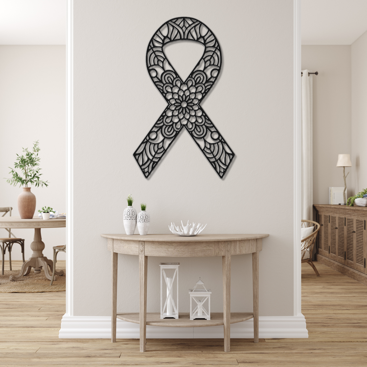 Mandala Breast Cancer Ribbon