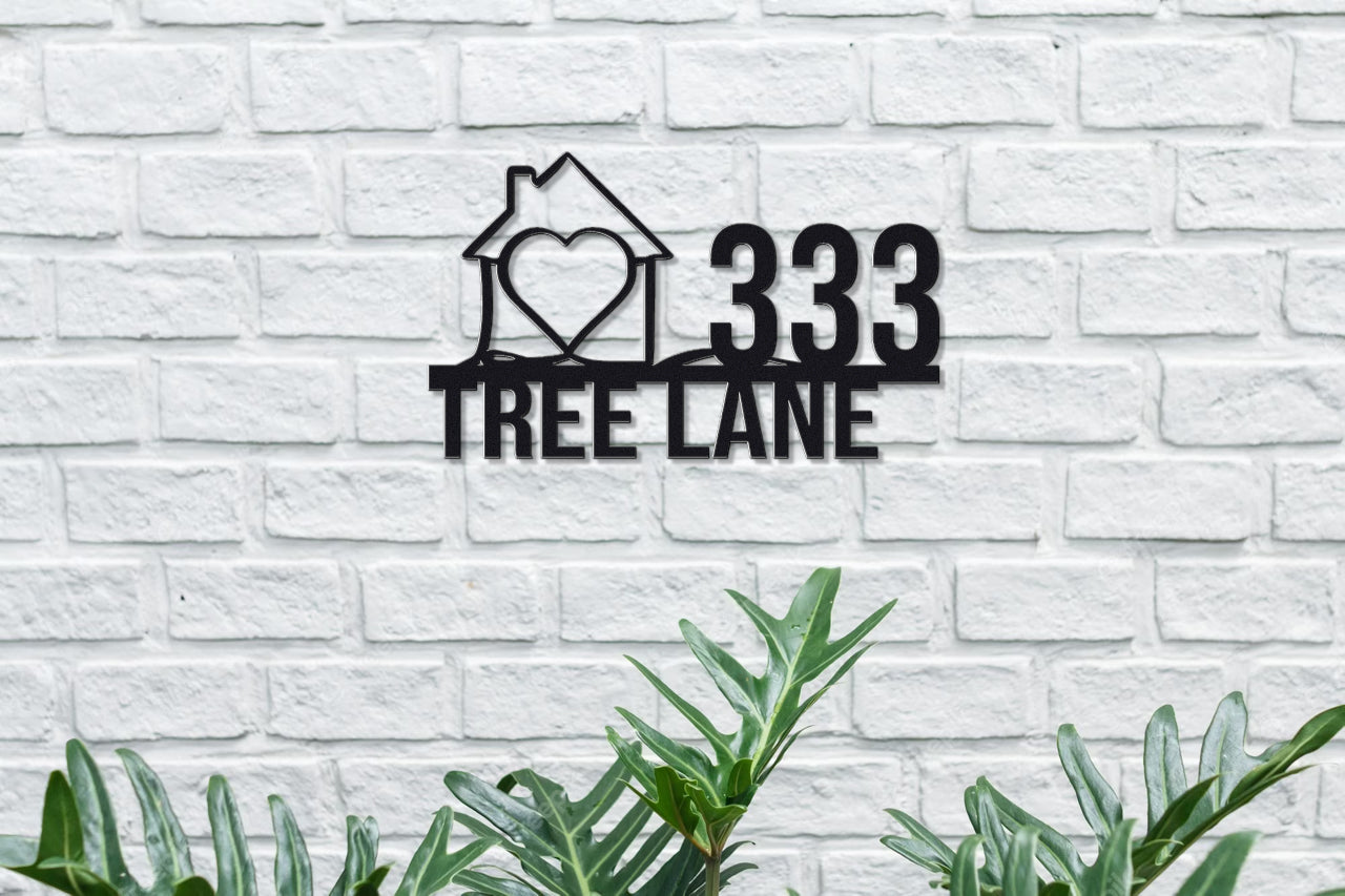 Customizable Line Art Address Sign