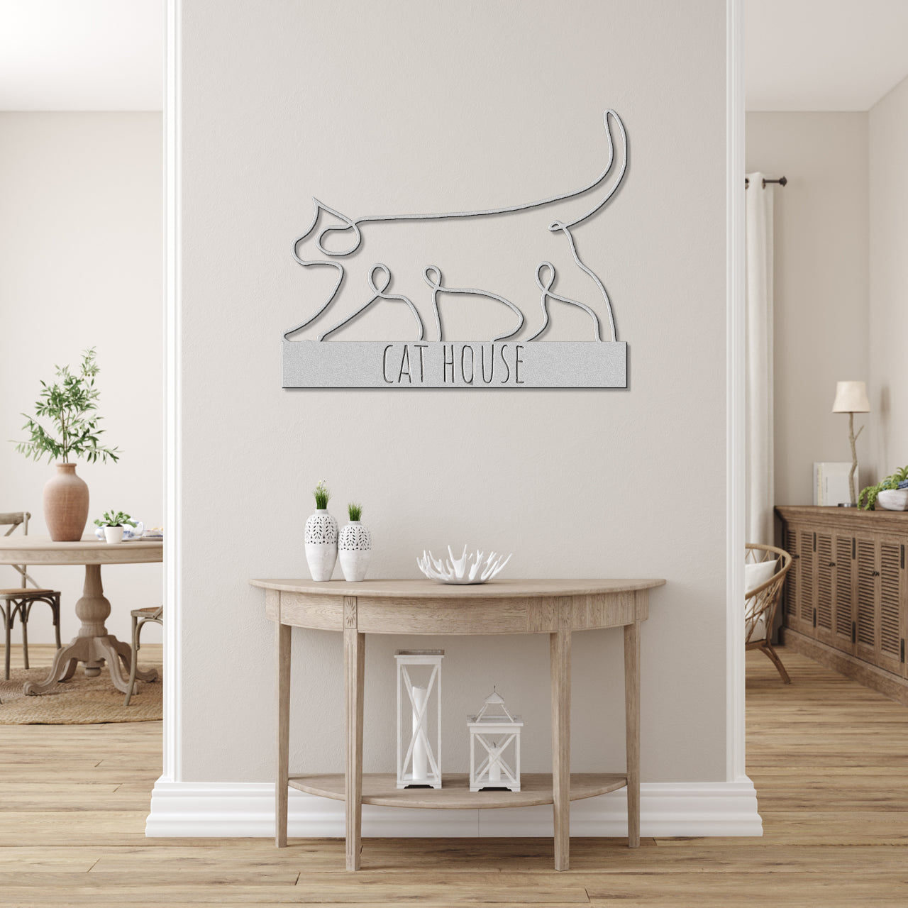 Customizable Line Art Cat Sign