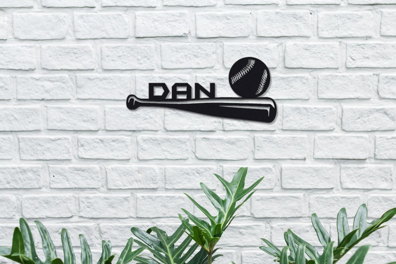 Customizable Metal Baseball Bat Art