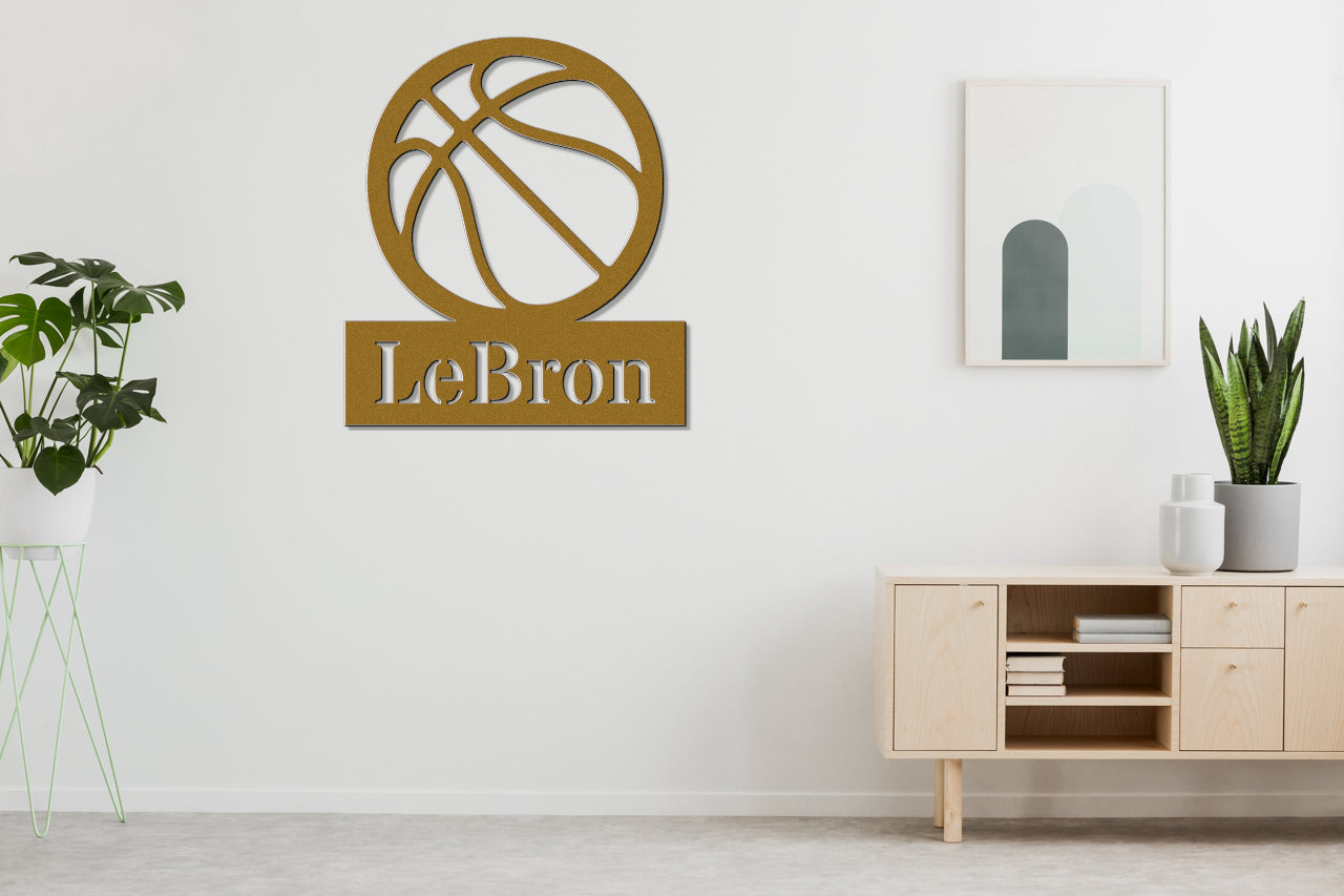 Customizable Basketball Metal Sign