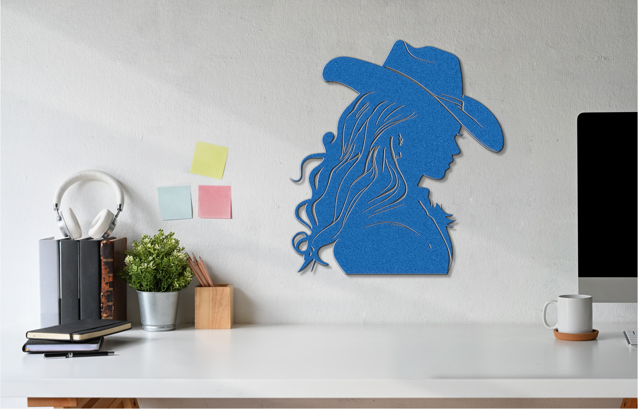 Cowgirl with long flowing hair