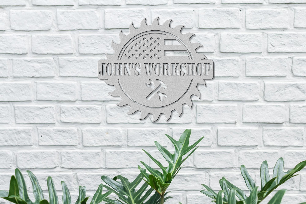 Customizable American Themed Workshop Sign