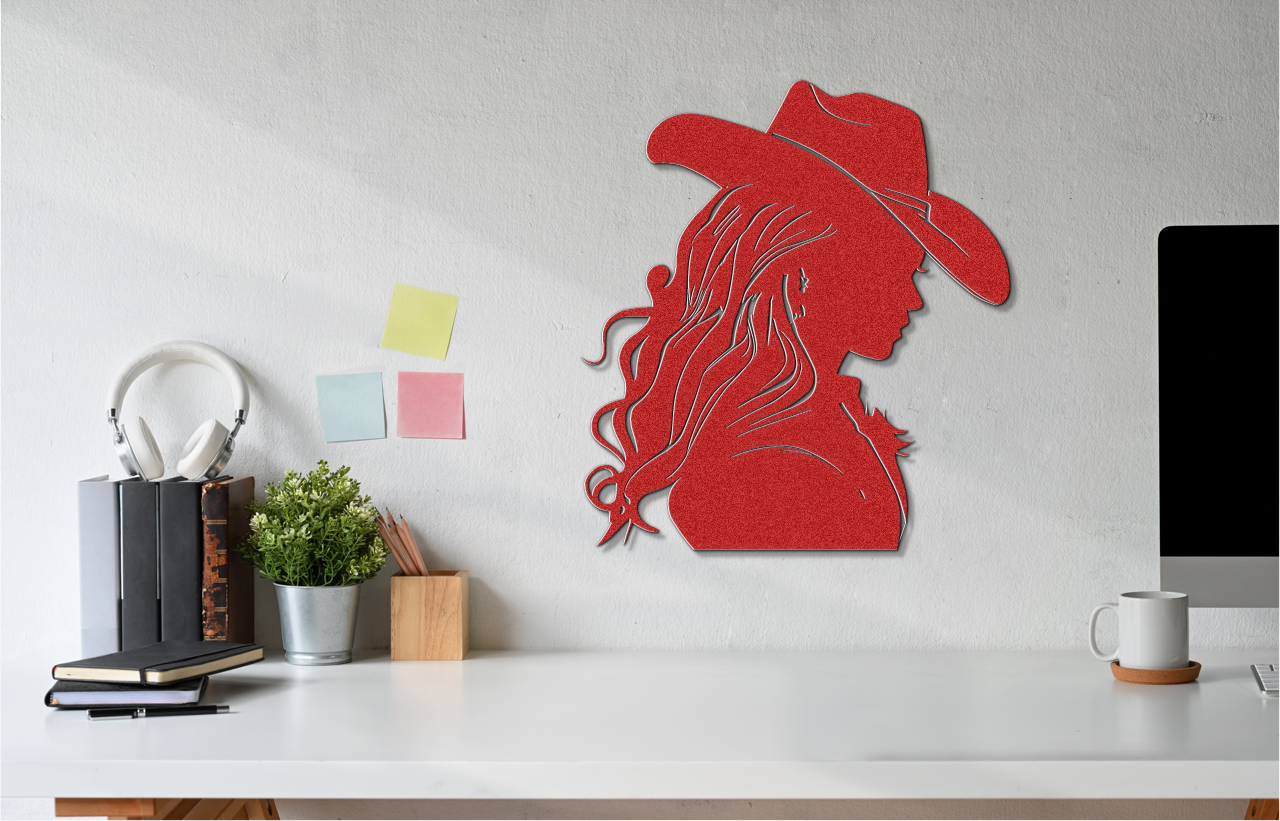 Cowgirl with long flowing hair